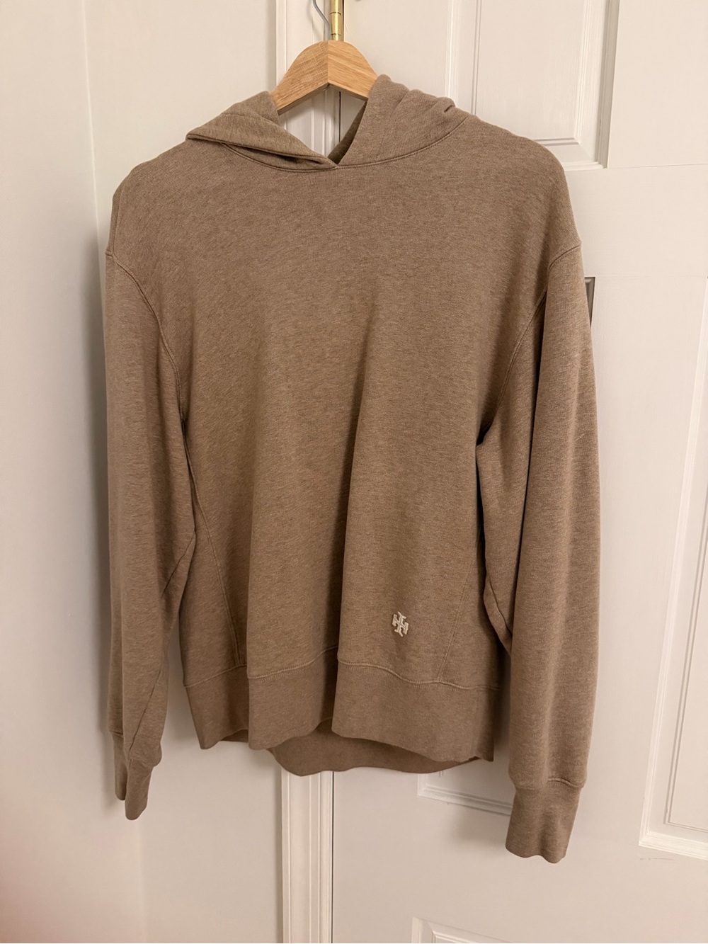 Tory Burch Hooded Pullover Sweatshirt hoodie  Taupe Tory sport